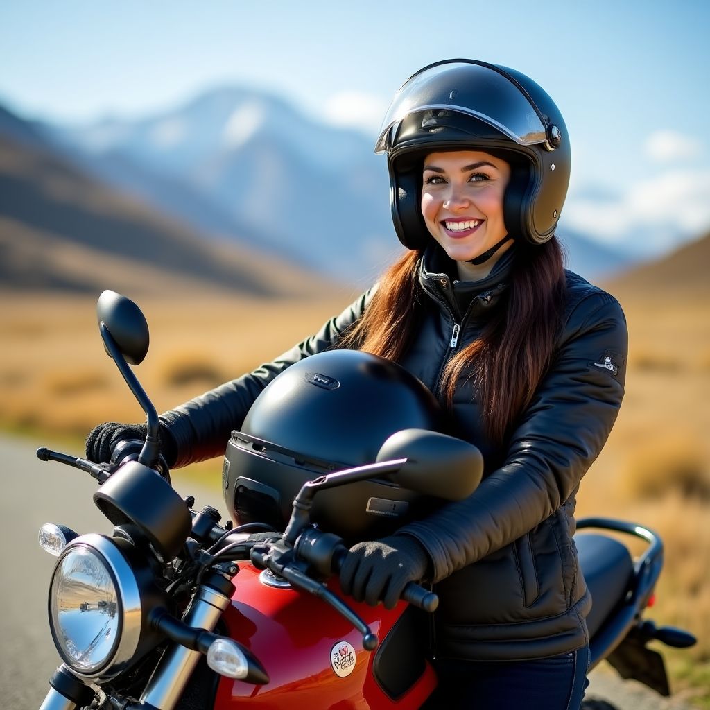 Motociclista en ruta